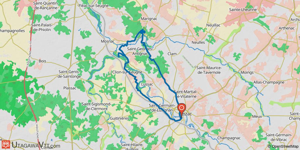 Jonzac, Terriers de Cordis et retour par le val de Seugne